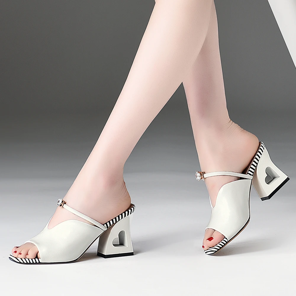 ANNYMOLI Women Slippers Summer Shoes Natural Genuine Leather Strange Style High Heels Shoes Crystal Open Toe Slides Lady Sandals
ANNYMOLI Women Slippers Summer Shoes Natural Genuine Leather Strange Style High Heels Shoes Crystal Open Toe Slides Lady Sandals
