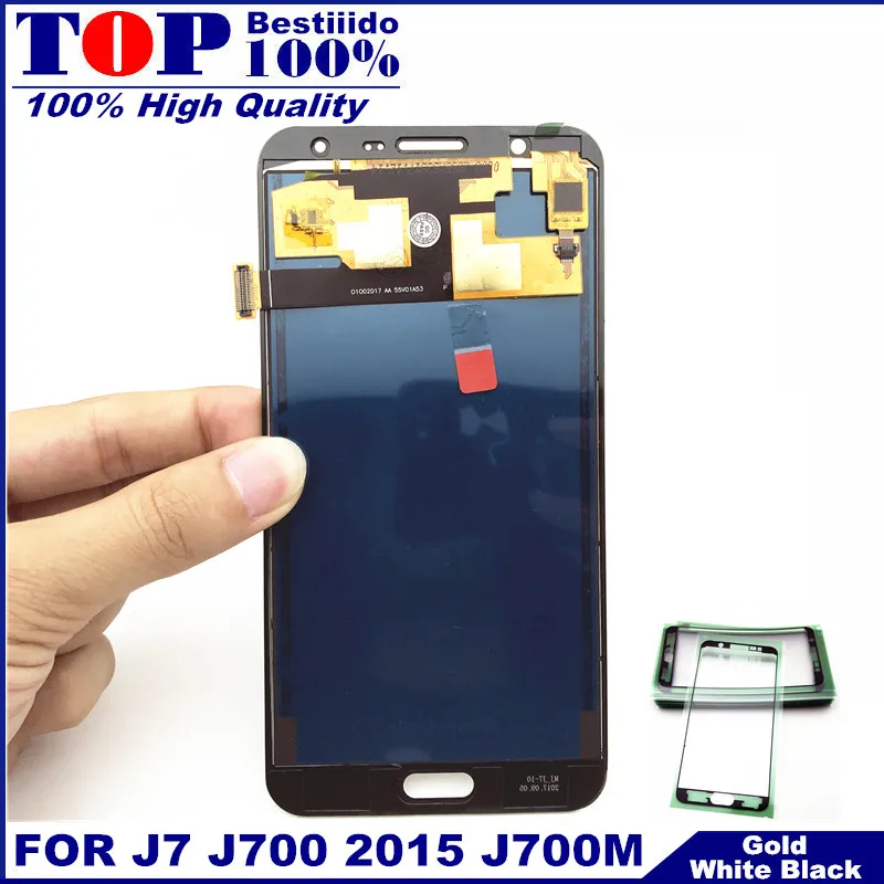 С кодирующий преобразователь сенсорного экрана в сборе ЖК s для samsung Galaxy J7 2015 J700