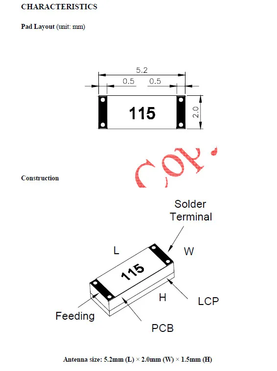 Original new 100% 2.4G SMD antenna 2.4GHz 5mm omnidirectional bluetooth wifi chip antenna 2dBi S15115 (Inductor)
Original new 100% 2.4G SMD antenna 2.4GHz 5mm omnidirectional bluetooth wifi chip antenna 2dBi S15115 (Inductor)