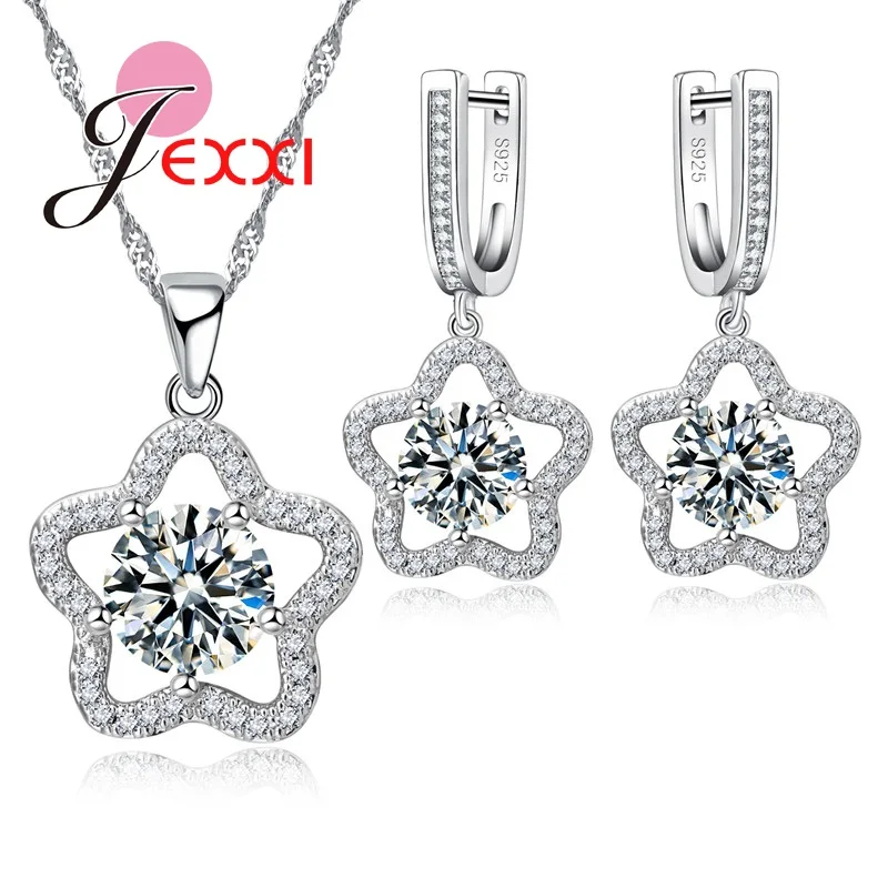Hollow Star Design With Shining CZ Zirconia Stone Jewelry Set Silver Necklace Earrings Set For Women Bridal Party
Hollow Star Design With Shining CZ Zirconia Stone Jewelry Set Silver Necklace Earrings Set For Women Bridal Party