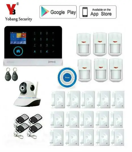 

Yobang Security Smart WIFI Burglar Alarm For Home Security GSM Alarm System Android For IOS APP Control Voice Prompt RFID Alarm