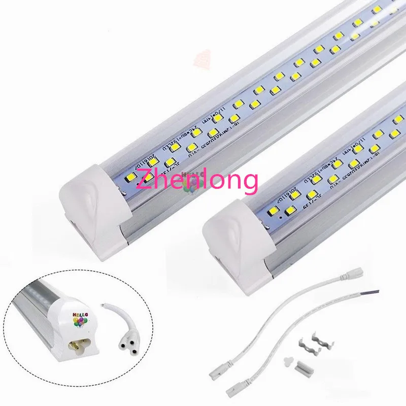 Интегрированная двухрядная Светодиодная трубка T8 4 фута 28 Вт 8 футов 72 SMD2835