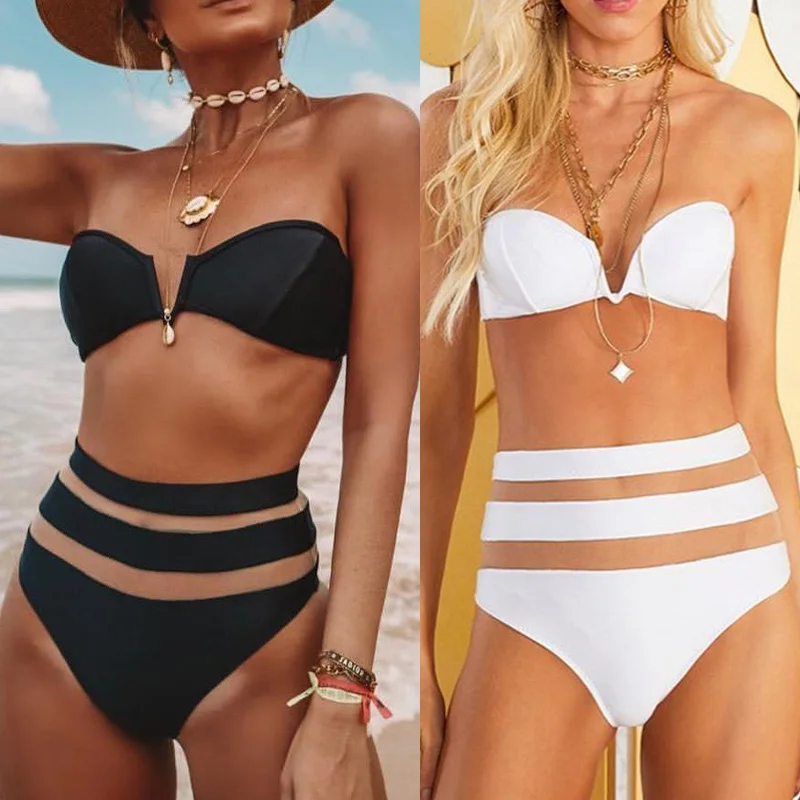 Women High Waist Bikini Set Swimwear Mesh Stitching Beachwear Bathing Suit for Summer lingerie nightwear beach biquini cover up
Women High Waist Bikini Set Swimwear Mesh Stitching Beachwear Bathing Suit for Summer lingerie nightwear beach biquini cover up
