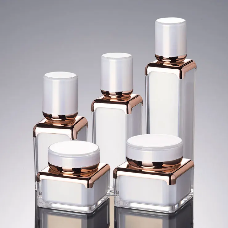 10PCS 30g 15ml 30ml Elegant Square Shape Acrylic Bottle Jar Lotion Pump Bottle Pearl White Rose Gold Color Acrylic Cream Jar
10PCS 30g 15ml 30ml Elegant Square Shape Acrylic Bottle Jar Lotion Pump Bottle Pearl White Rose Gold Color Acrylic Cream Jar