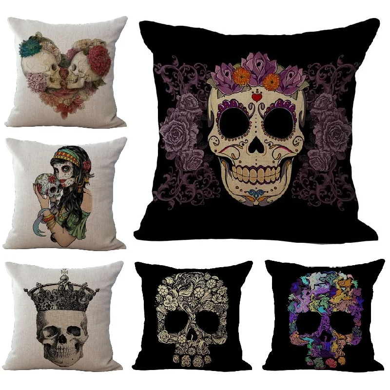 Cushion Case Linen Cotton Cover Halloween Horror Skull Pattern Bed Car Sofa Throw Pillows Home Decorative Pillowcase almofada
Cushion Case Linen Cotton Cover Halloween Horror Skull Pattern Bed Car Sofa Throw Pillows Home Decorative Pillowcase almofada