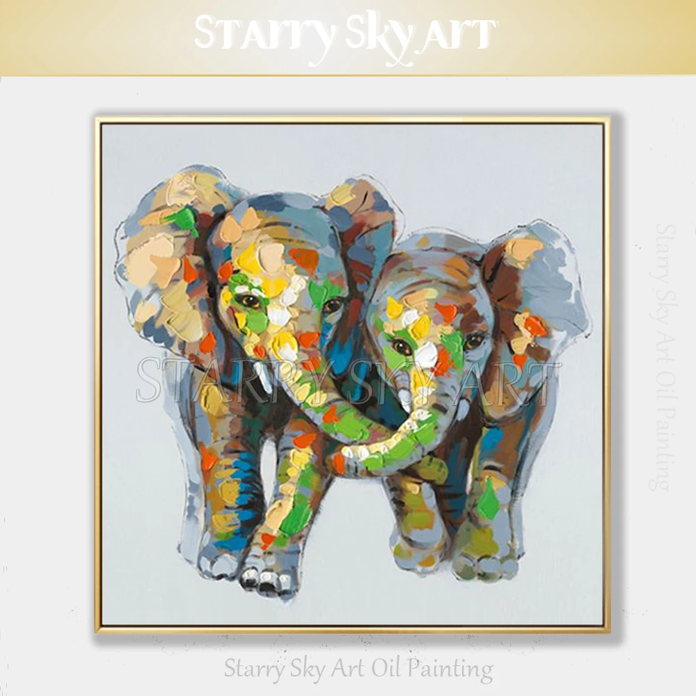 Free Shipping Artist Hand-painted High Quality 2 Elephants Oil Painting on Canvas Beautiful Fine Art Elephants Oil Painting
Free Shipping Artist Hand-painted High Quality 2 Elephants Oil Painting on Canvas Beautiful Fine Art Elephants Oil Painting