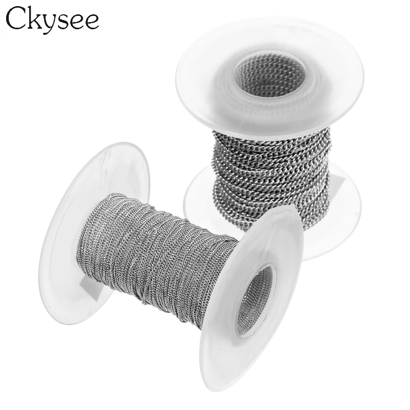 Ckysee 10 Yard/lot 316L Stainless Steel Chain Bulk Silver Tone Width 1/1.5/2/2.5/3mm Link Chain For DIY Necklace Jewelry Making
Ckysee 10 Yard/lot 316L Stainless Steel Chain Bulk Silver Tone Width 1/1.5/2/2.5/3mm Link Chain For DIY Necklace Jewelry Making