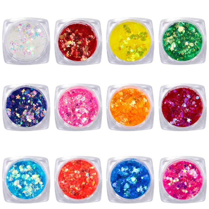 12 Styles 3-10g /box five-point Nail Art Glitter heart and stars Glitter Mix Plus Free Gift! *1tsp* For Nail Acrylic/Gel/Polish
12 Styles 3-10g /box five-point Nail Art Glitter heart and stars Glitter Mix Plus Free Gift! *1tsp* For Nail Acrylic/Gel/Polish