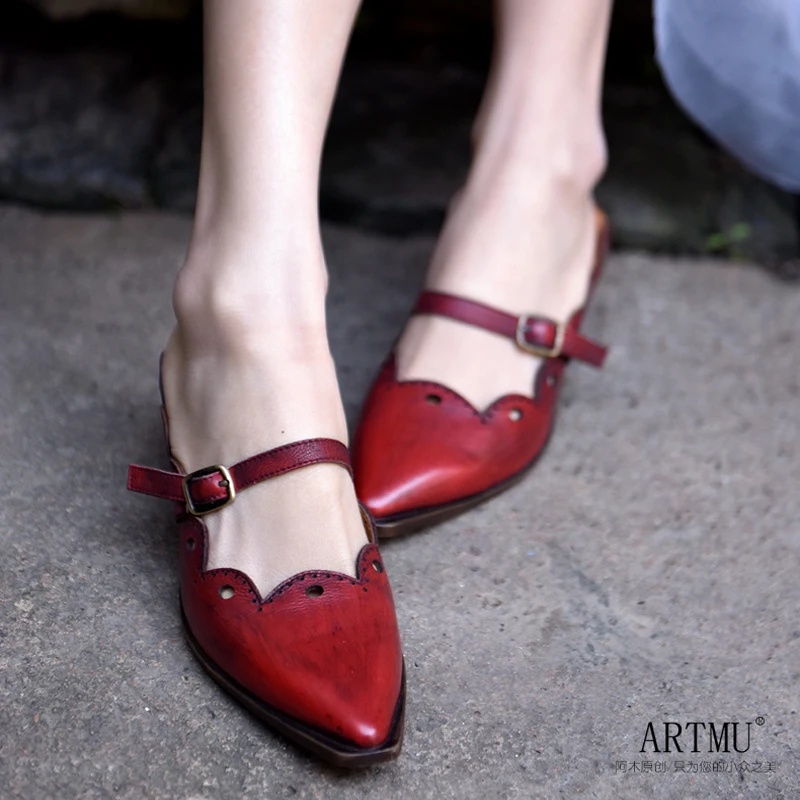 Artmu Original Retro Hollowed-out Pointed Toe Women Sandals Outdoor Belt Buckle Thick Heels Genuine Leather Handmade Slippers
Artmu Original Retro Hollowed-out Pointed Toe Women Sandals Outdoor Belt Buckle Thick Heels Genuine Leather Handmade Slippers