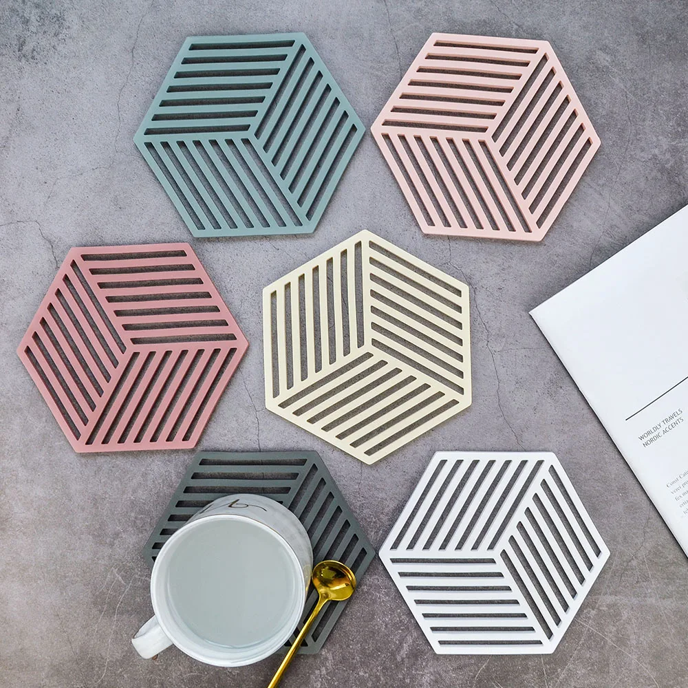Фото Креативные силиконовые коврики с шестигранными полыми чашками