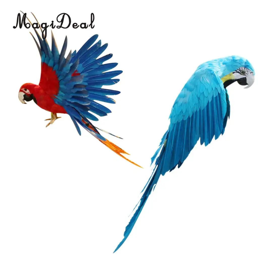 Фото MagiDeal 2 шт. ПЭ реалистичные искусственные птицы попугаи садовое дерево для