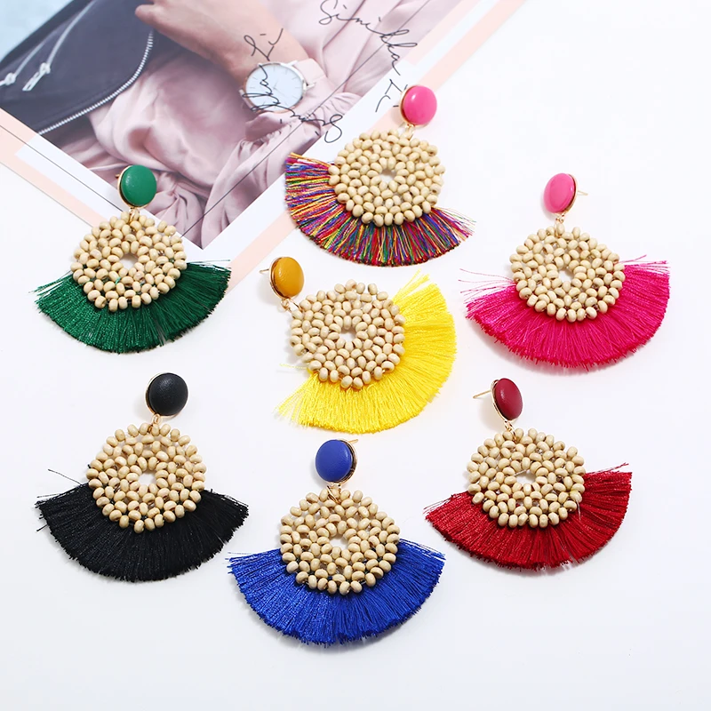 Bohemian Ethnic Handmade Cutout Wood Bead Pendant Earrings Fashion Street Shooting Women's Tassel Earrings Charm Jewelry
Bohemian Ethnic Handmade Cutout Wood Bead Pendant Earrings Fashion Street Shooting Women's Tassel Earrings Charm Jewelry