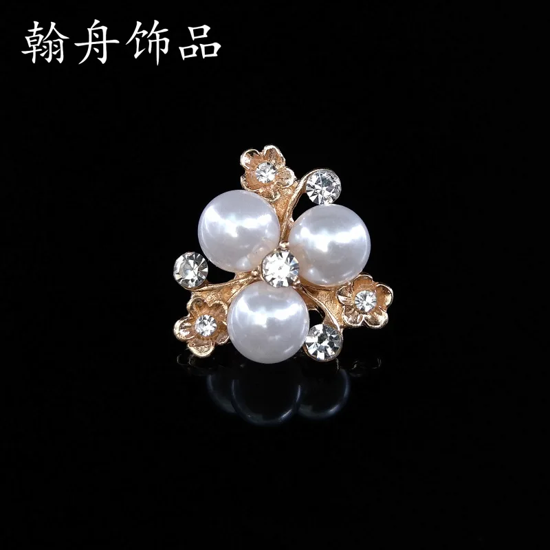 10pc Gold color Alloy Material Imitation Pearl Crystal Flower Charm crystal pendant for Wedding head DIY handmade Jewelry | Украшения и