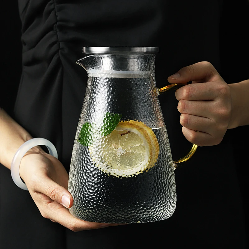 Glass Tea Pot Cold Kettle Glass Pitcher Water Bottle Snow Point Hammer High Temperature Resistance Heatable 1L 1.5L 1.8L 2L 2.5L
Glass Tea Pot Cold Kettle Glass Pitcher Water Bottle Snow Point Hammer High Temperature Resistance Heatable 1L 1.5L 1.8L 2L 2.5L