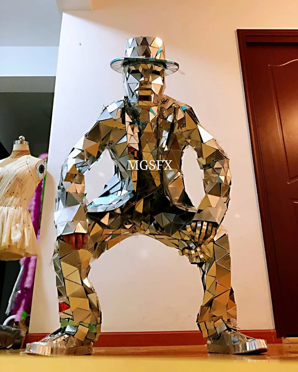 Фото Зеркальный костюм для мужчин и женщин представлений на Хэллоуин косплей