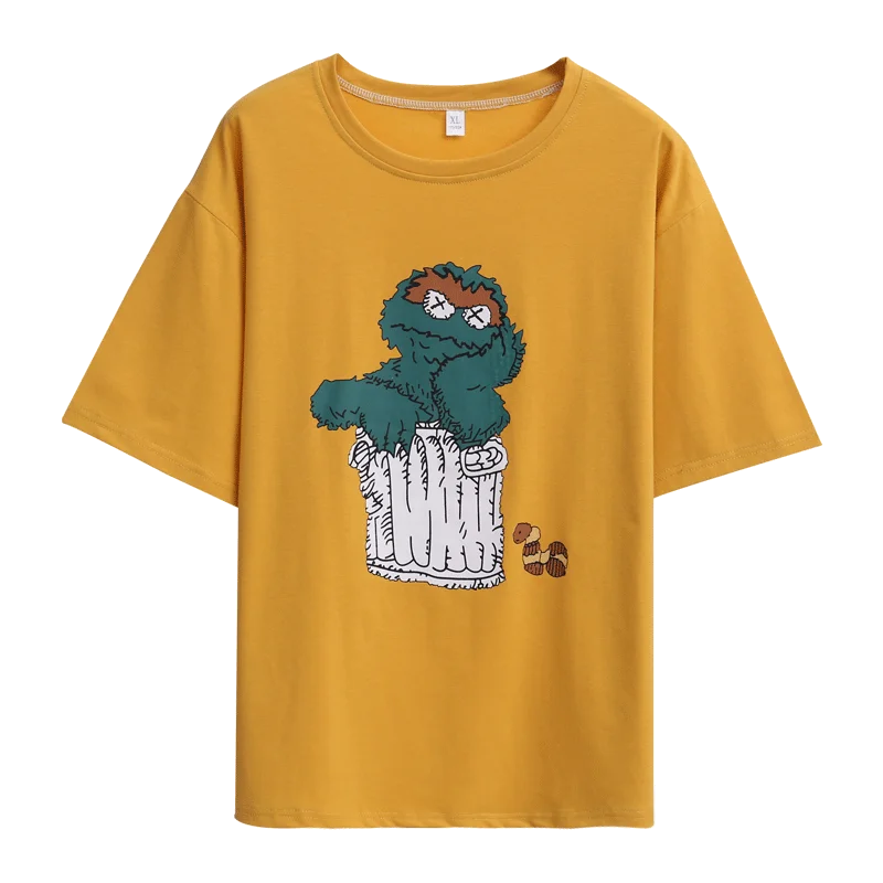 Fashion Cartoon Sesame Short Sleeve T-Shirt Little Monster Cartoon Printed 100% Cotton Top Tees Casual TShirt
Fashion Cartoon Sesame Short Sleeve T-Shirt Little Monster Cartoon Printed 100% Cotton Top Tees Casual TShirt