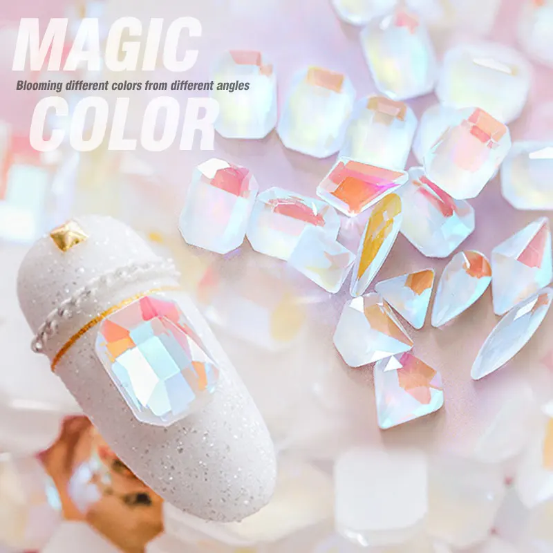 10pc Magic Crystal AB 3D manicure art diamond gem flat bottom gem DIY decorative manicure jewelry nails of different shapes
10pc Magic Crystal AB 3D manicure art diamond gem flat bottom gem DIY decorative manicure jewelry nails of different shapes