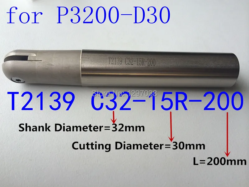T2139 C32-15R-200 Insertable Ball End fine Milling Cutter Tools,CNC Lathe Machine Turning Tools, FOR P3200-D30 Inserts
T2139 C32-15R-200 Insertable Ball End fine Milling Cutter Tools,CNC Lathe Machine Turning Tools, FOR P3200-D30 Inserts