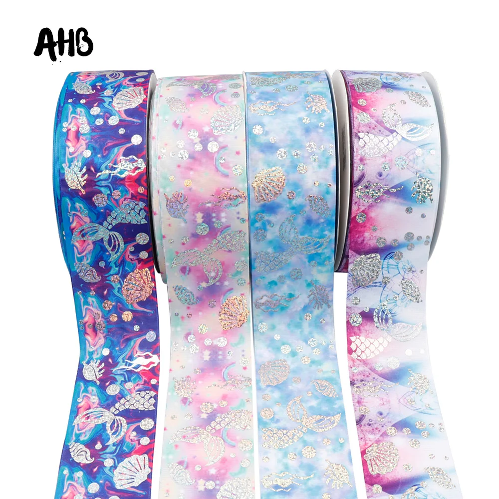 AHB Grosgrain Ribbon 75mm Mermaid Foil Printed Ribbon DIY Hairbow Accessories Handmade Materials Gifts Packing Wrapping Ribbon
AHB Grosgrain Ribbon 75mm Mermaid Foil Printed Ribbon DIY Hairbow Accessories Handmade Materials Gifts Packing Wrapping Ribbon