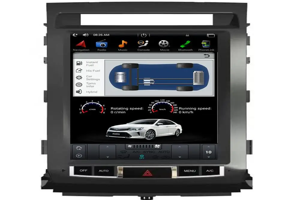 Tesla стиль 2DIN Android 9 0 автомобильный dvd плеер GPS навигация радио для TOYOTA LAND CRUISER LC200 2008