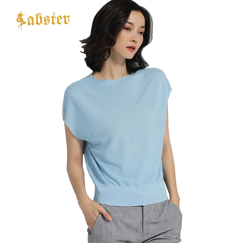 2019 Summer Women Soft Elegant Rib Knit Top Tees O Neck Bat Sleeve Women Ice Silk T-shirts Female Casual Tops XZ374
2019 Summer Women Soft Elegant Rib Knit Top Tees O Neck Bat Sleeve Women Ice Silk T-shirts Female Casual Tops XZ374