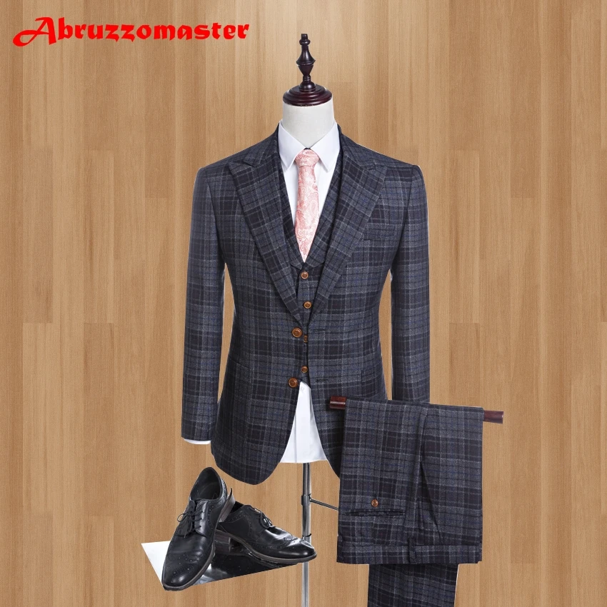 Brand Peaked Lapel Slim Fit Men Suits Damier Wedding Suits For Best Men 2021 Fashion Smart Casual Men Tuxedos (jacket+Vest+Pant)
Brand Peaked Lapel Slim Fit Men Suits Damier Wedding Suits For Best Men 2021 Fashion Smart Casual Men Tuxedos (jacket+Vest+Pant)