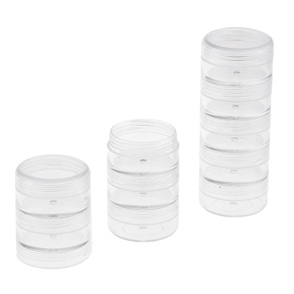 5 Piece Plastic Stackable Screw Top Jar Stacking Container with Clear Lids for storage Balm Crafts Cream Glitter
5 Piece Plastic Stackable Screw Top Jar Stacking Container with Clear Lids for storage Balm Crafts Cream Glitter