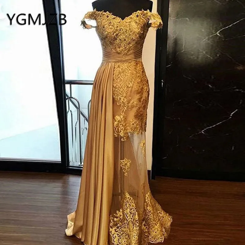 Gold Long Mermaid Evening Dresses 2019 Sweetheart Off The Shoulder Beaded Lace Appliques Tulle Prom Gown Formal Prom Party Dress
Gold Long Mermaid Evening Dresses 2019 Sweetheart Off The Shoulder Beaded Lace Appliques Tulle Prom Gown Formal Prom Party Dress
