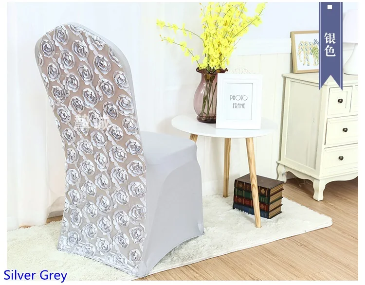 Silver Grey Colour Spandex Chair Covers Rosette Chair Cover Rose Flower Design Lycra For Wedding Banquet Hotel Decoration
Silver Grey Colour Spandex Chair Covers Rosette Chair Cover Rose Flower Design Lycra For Wedding Banquet Hotel Decoration