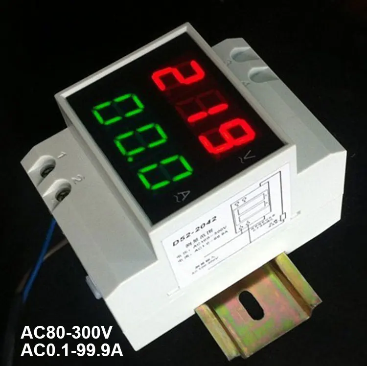 Din Rail Dual Led Display Digital AC Voltmeter Ammeter Voltage Ampere Meter Volt Current Panel Tester AC80-300V 0.1-99.9A
Din Rail Dual Led Display Digital AC Voltmeter Ammeter Voltage Ampere Meter Volt Current Panel Tester AC80-300V 0.1-99.9A