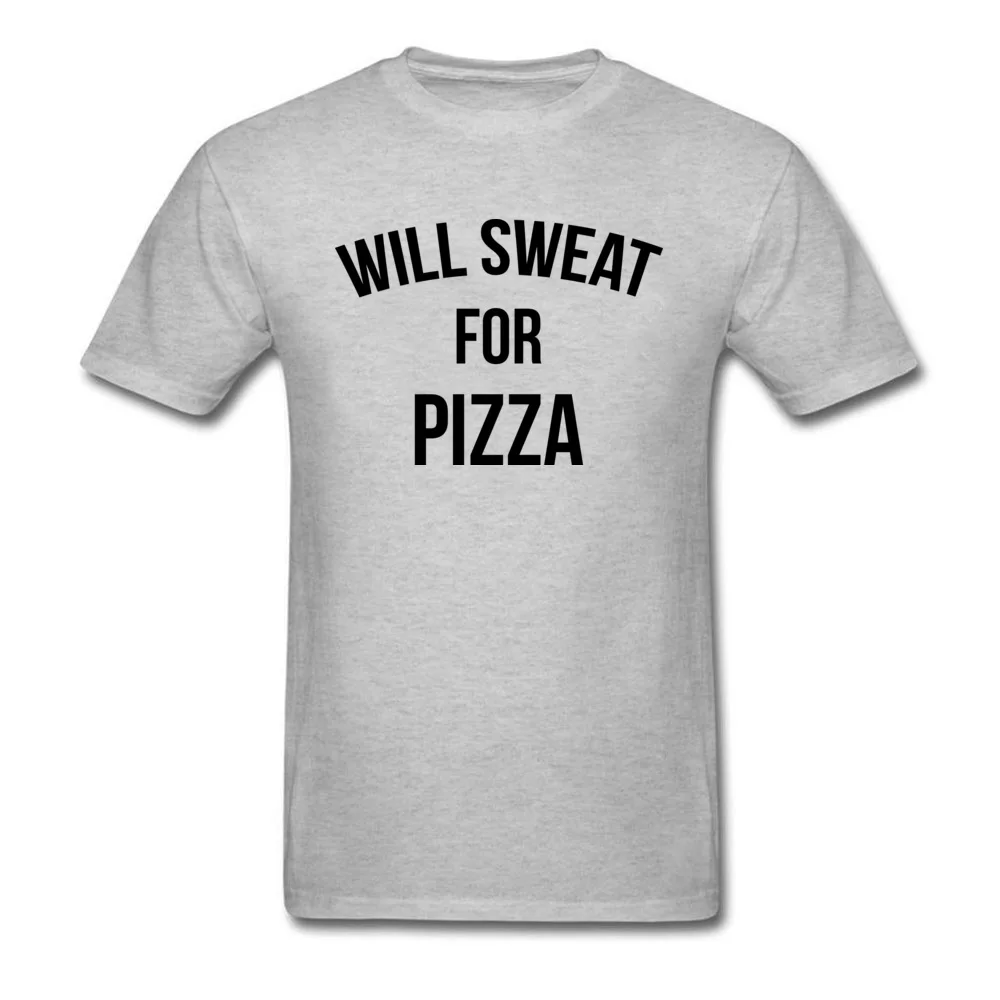 WILL SWEAT FOR PIZZA рубашка на заказ лето/осень из чистого хлопка с круглым вырезом Топы И