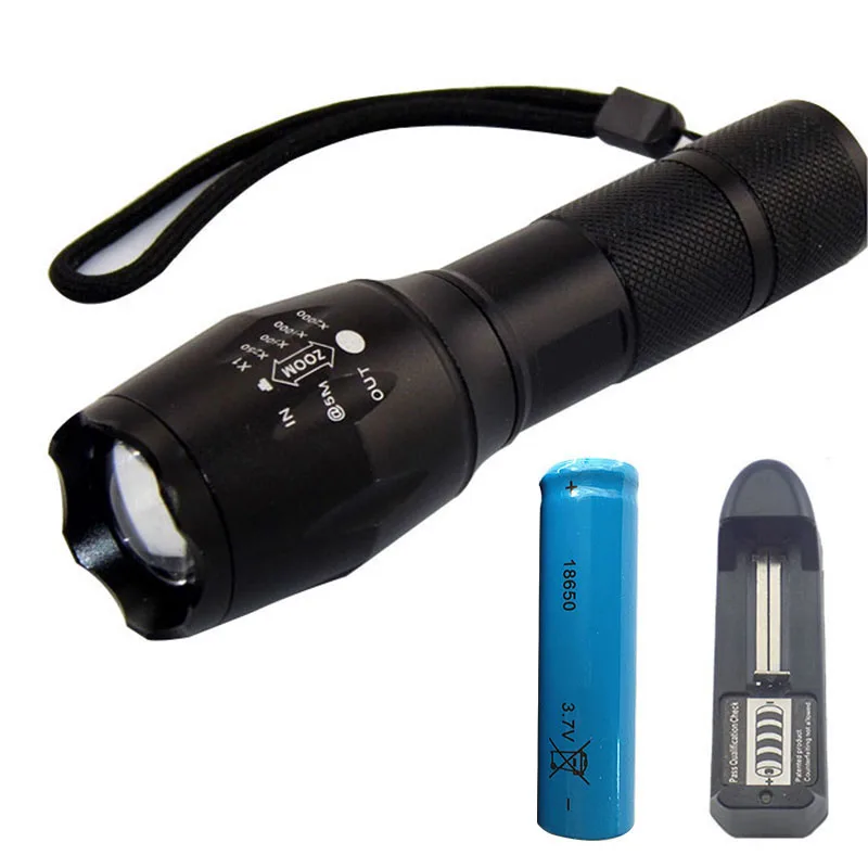 Zoomable XM-L T6 Powerful Led Flashlight 18650 AAA battery Gladiator Flash light Torch Portable With AC charger For Hunting
Zoomable XM-L T6 Powerful Led Flashlight 18650 AAA battery Gladiator Flash light Torch Portable With AC charger For Hunting