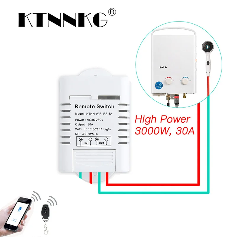 AC 110V 220V 30A 1CH eWelink WiFi Relay Switch DIY Automation Modules Smart Home Receiver and Universal 433MHz RF Transceiver
AC 110V 220V 30A 1CH eWelink WiFi Relay Switch DIY Automation Modules Smart Home Receiver and Universal 433MHz RF Transceiver