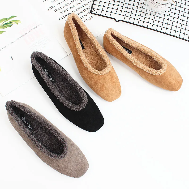 Koovan Women's Flats Square Head Corduroy Warm Casual Single Shoes Flat Lazy Shoe Furry Shoes Outside Home
Koovan Women's Flats Square Head Corduroy Warm Casual Single Shoes Flat Lazy Shoe Furry Shoes Outside Home