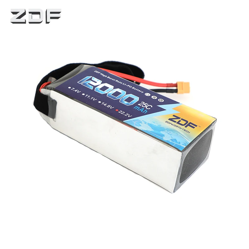 Бесплатная доставка ZDF Power RC Lipo Battery 6S 22 2 V 12000mAh 25C 50C для вертолета дрона FPV UAV машина