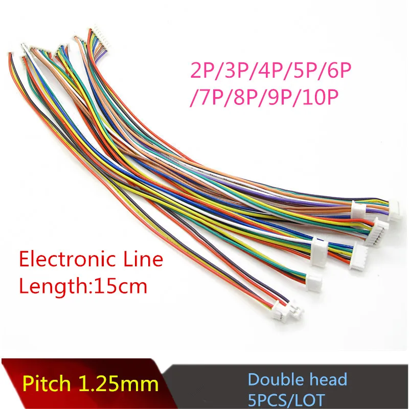 5PCS/LOT YT2075 Pitch 1.25mm Electronic Line 2P/3P/4P/5P/6P/7P Spacing 1.25mm The connector cable Length 15cm Double head
5PCS/LOT YT2075 Pitch 1.25mm Electronic Line 2P/3P/4P/5P/6P/7P Spacing 1.25mm The connector cable Length 15cm Double head