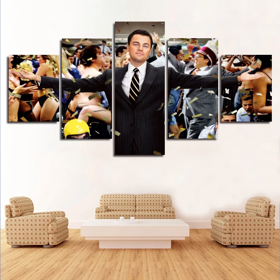 Wall Decor The Wolf of Wall Street DiCaprio Classic Movie 5 Panels Film Poster Home Decorative
Wall Decor The Wolf of Wall Street DiCaprio Classic Movie 5 Panels Film Poster Home Decorative