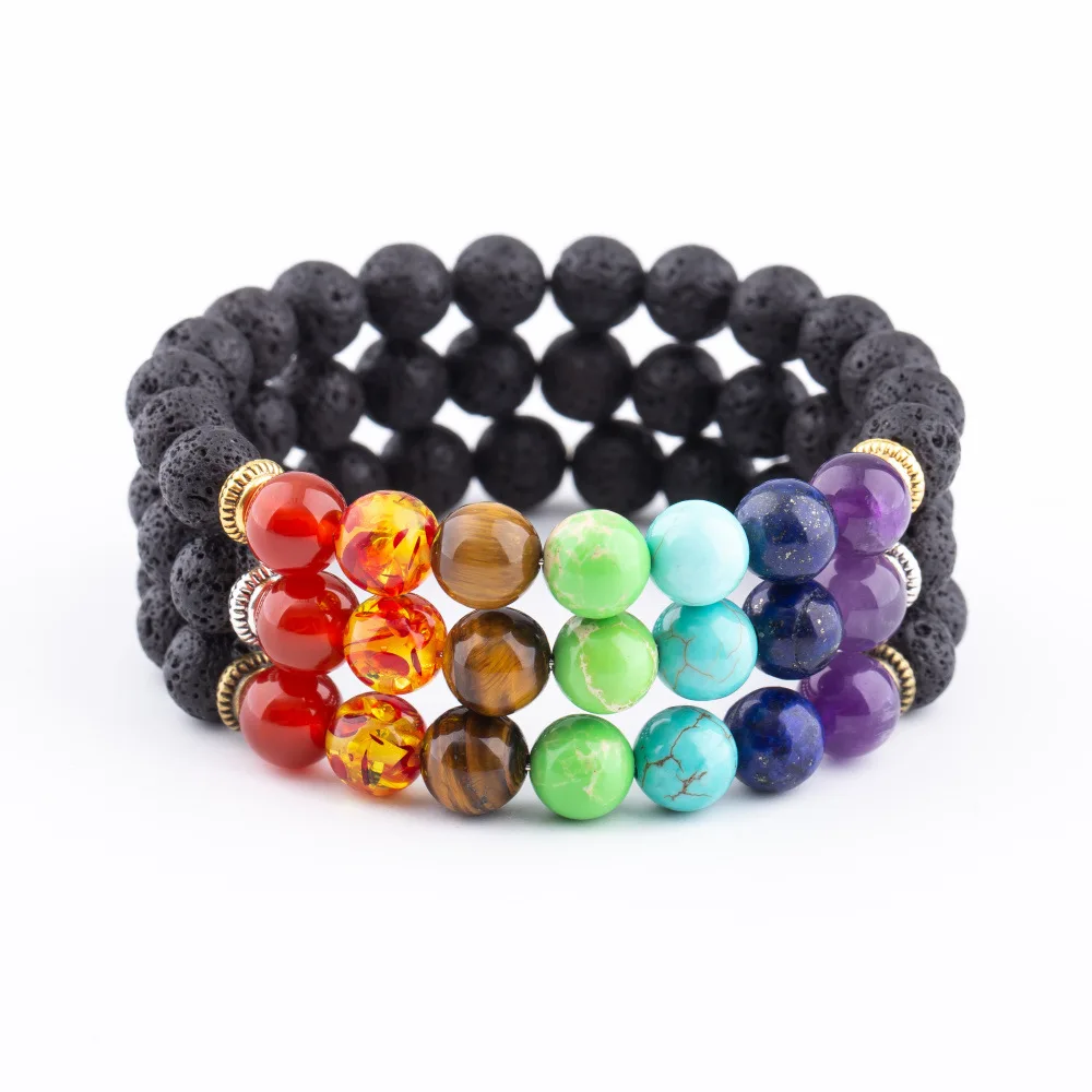 8mm New Hot Black Color Lava Stone Bracelet Men Women Fashion Bangle Gift For Friend Wholesale Jewelry Dropshipping | Украшения и