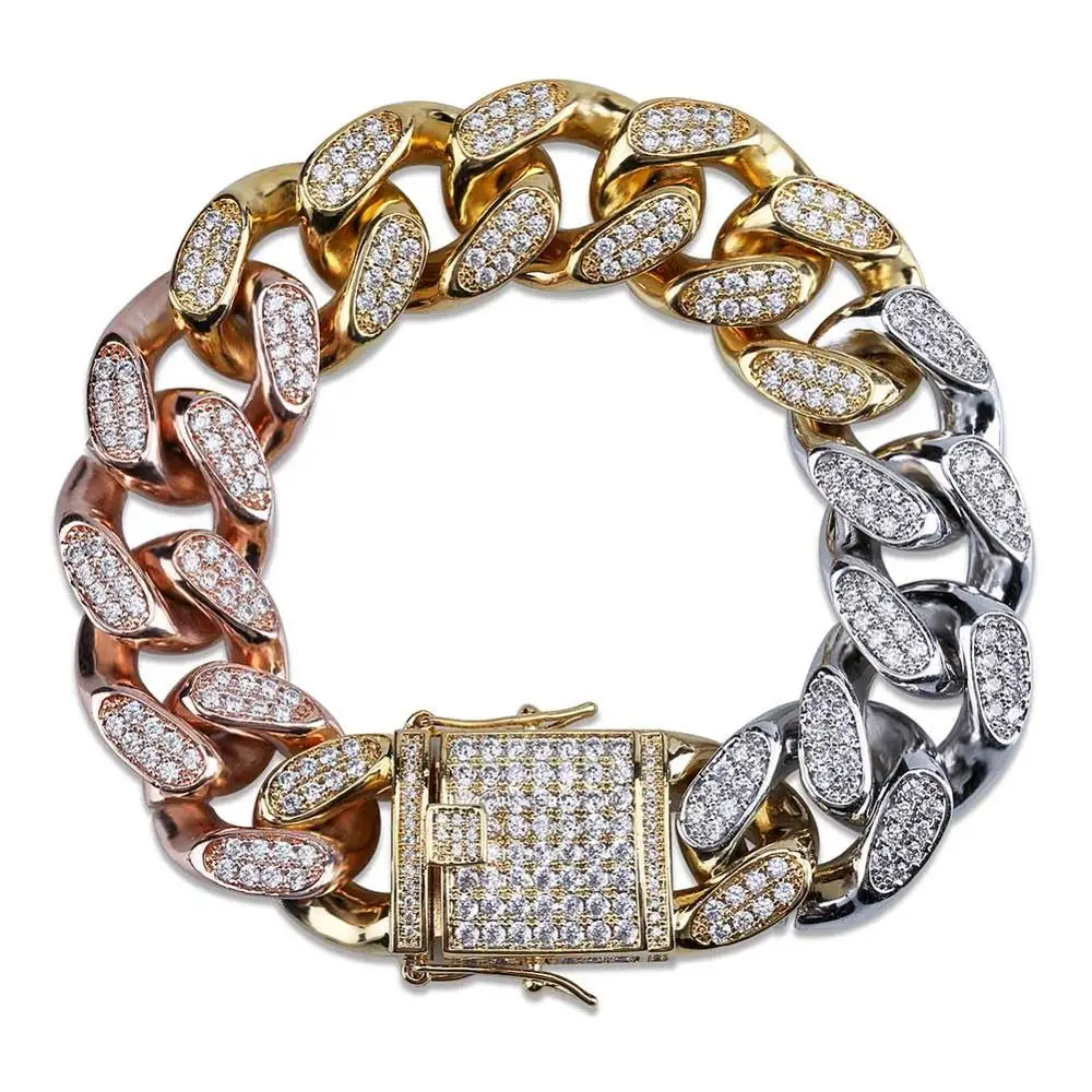 18mm HipHop Iced Out Miami Cuban Link Bracelet Gold Silver Color Plated Chain Bracelets Men Women Fashion Jewelry JUNLU
18mm HipHop Iced Out Miami Cuban Link Bracelet Gold Silver Color Plated Chain Bracelets Men Women Fashion Jewelry JUNLU