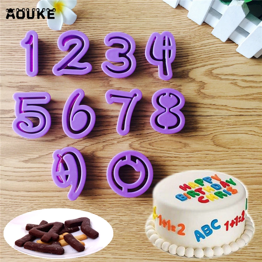 10 pcs/set Digit / Numerals Shape Biscuit Molds Cookie Plastic Mold Embosser Chocolate Mould DIY Fondant Cake Decoration Tools
10 pcs/set Digit / Numerals Shape Biscuit Molds Cookie Plastic Mold Embosser Chocolate Mould DIY Fondant Cake Decoration Tools