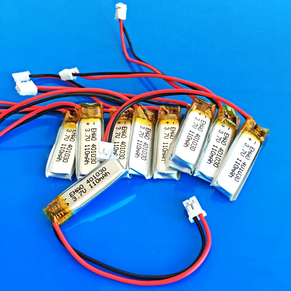 10 pcs 3.7V 110mAh 401030 JST 2.0mm lithium li-polymer ion rechargeable battery for MP3 MP4 GPS bluetooth headset video pen
10 pcs 3.7V 110mAh 401030 JST 2.0mm lithium li-polymer ion rechargeable battery for MP3 MP4 GPS bluetooth headset video pen
