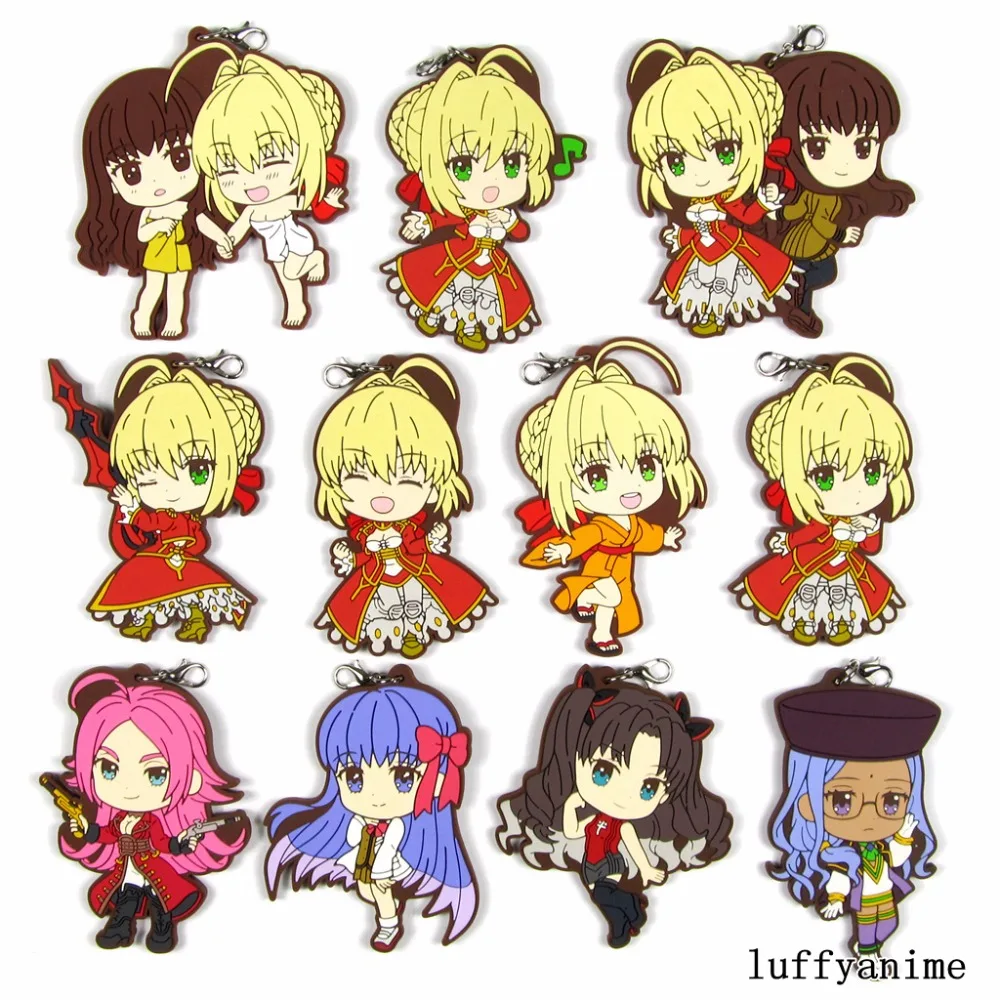 Fate/Grand Order FGO Rubber pendant Mascot Saber Nero Tohsaka Rin Matou Sakura Francis Drake Rani=VIII phone Strap Keychain
Fate/Grand Order FGO Rubber pendant Mascot Saber Nero Tohsaka Rin Matou Sakura Francis Drake Rani=VIII phone Strap Keychain