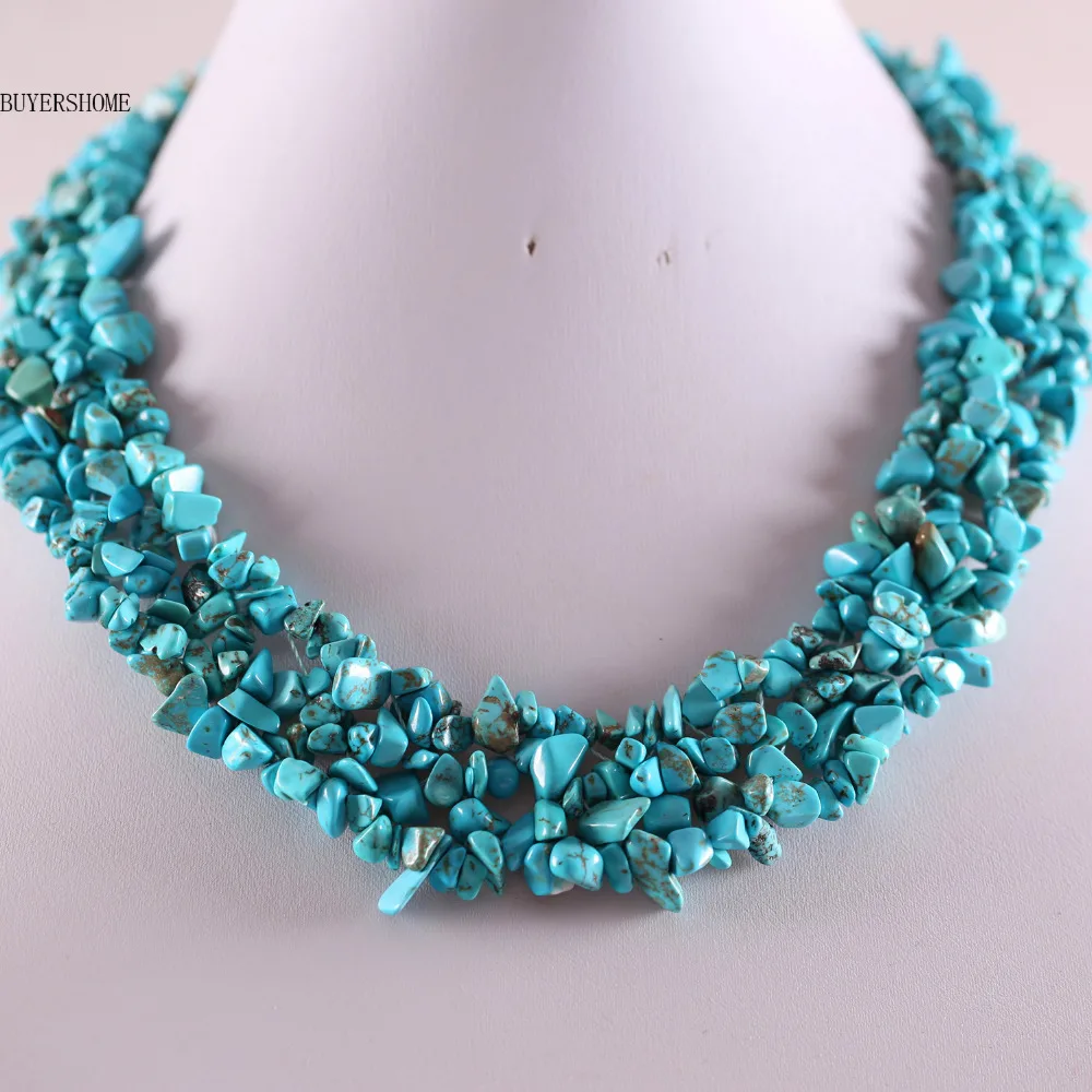 Women Jewelry 4X8MM Blue Howlite Chip Beads Nylon Line Weave Necklace 18" 1Pcs E034
Women Jewelry 4X8MM Blue Howlite Chip Beads Nylon Line Weave Necklace 18" 1Pcs E034