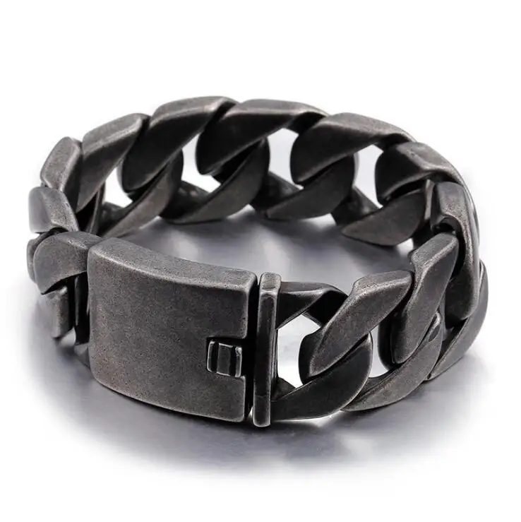 20mm/25mm Heavy Punk Men Brushed Bike Biker Chain Bracelet Black Matte Stainless Steel Cuban Curb Link Bracelets Bangle Jewelry
20mm/25mm Heavy Punk Men Brushed Bike Biker Chain Bracelet Black Matte Stainless Steel Cuban Curb Link Bracelets Bangle Jewelry