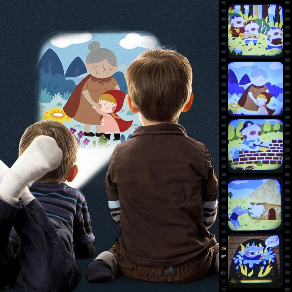 Cartoon Storybook Cards LED Projection Flashlight Baby sleep story lamp Interactive Toy Kids Gift educational toys for children
Cartoon Storybook Cards LED Projection Flashlight Baby sleep story lamp Interactive Toy Kids Gift educational toys for children