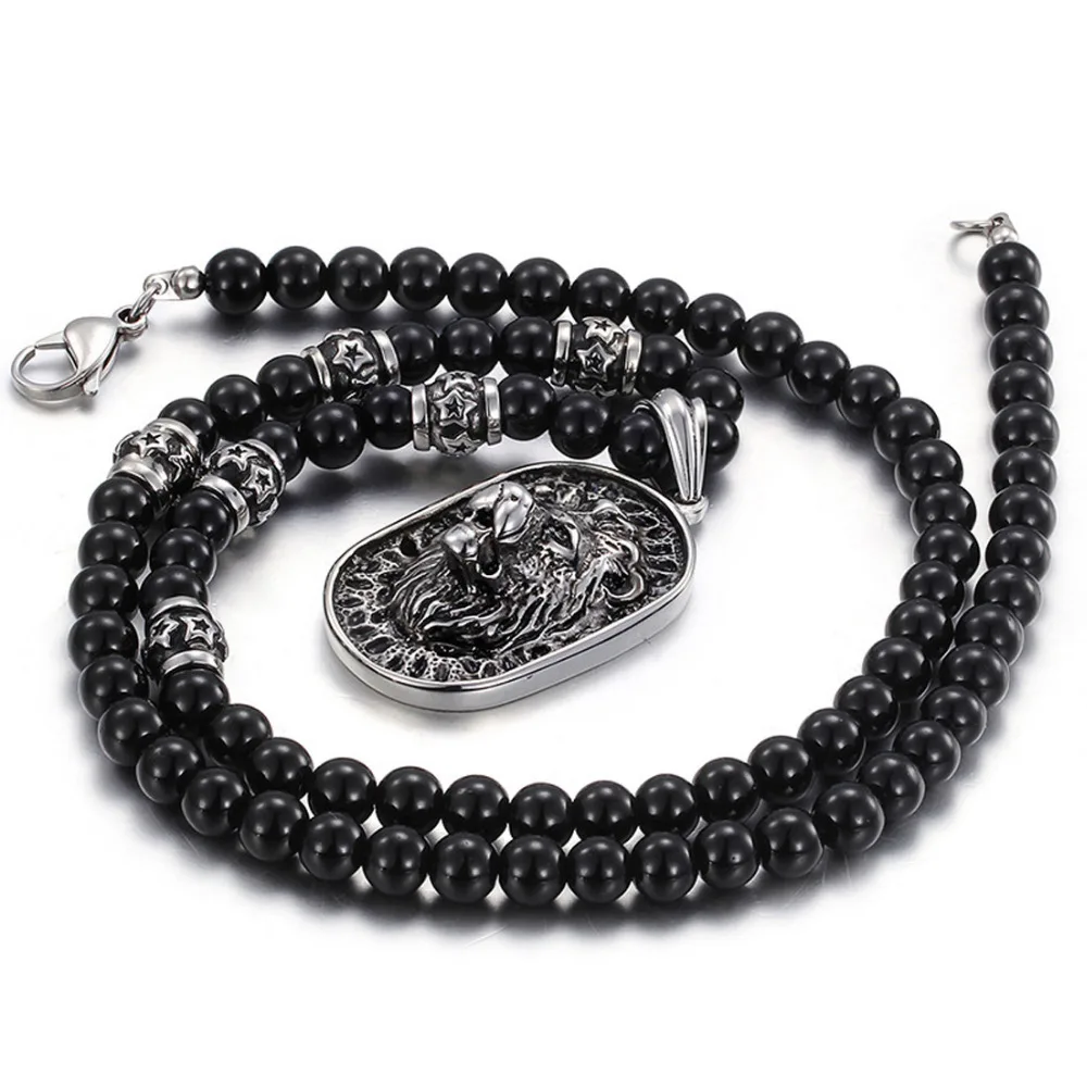 Men's Cool Jewelry Black Ball Vintage Stainless Steel Lion Tag Pendant Necklace 28"
Men's Cool Jewelry Black Ball Vintage Stainless Steel Lion Tag Pendant Necklace 28"