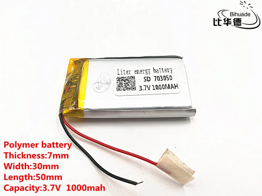 5pcs/lot Good Qulity 3.7V,1000mAH,703050 Polymer lithium ion / Li-ion battery for TOY,POWER BANK,GPS,mp3,mp4
5pcs/lot Good Qulity 3.7V,1000mAH,703050 Polymer lithium ion / Li-ion battery for TOY,POWER BANK,GPS,mp3,mp4