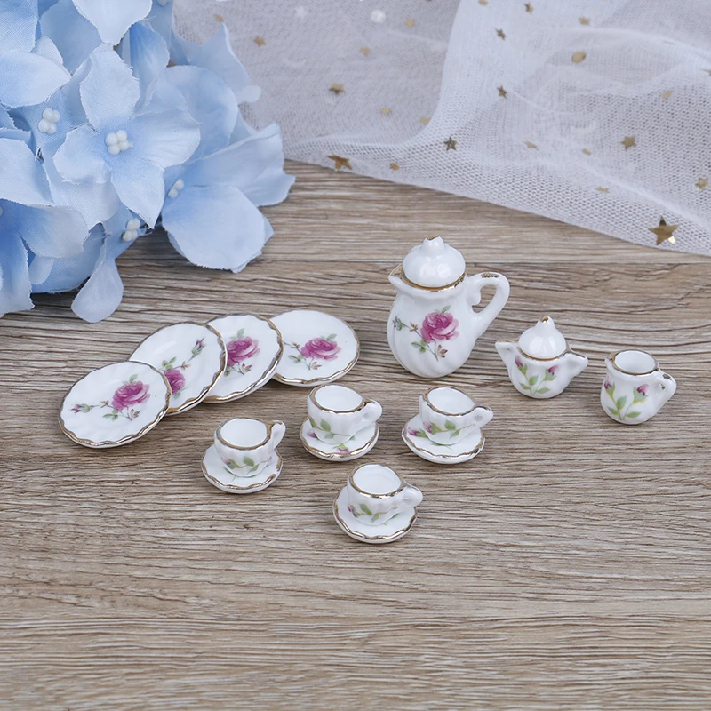 15PCS 1/12 Miniature doll house pink Flower Patten Porcelain Coffee Tea Cups Ceramic Tableware Dollhouse Kitchen Accessories
15PCS 1/12 Miniature doll house pink Flower Patten Porcelain Coffee Tea Cups Ceramic Tableware Dollhouse Kitchen Accessories