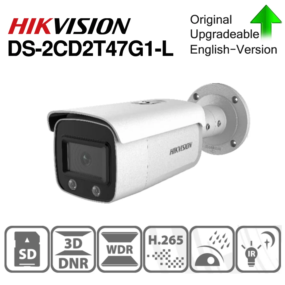 Фото Hikvision ColorVu оригинальная ip камера DS 2CD2T47G1 L 4MP Сетевая купольная POE H.265 CCTV слот для sd(Aliexpress на русском)