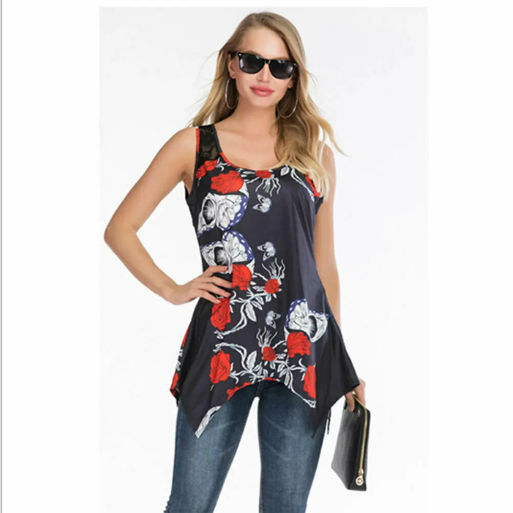 Women Summer Casual Blouse Female Lace Vest Top Sleeveless Slim Irregular Ruffled Hem Loose Blouse
Women Summer Casual Blouse Female Lace Vest Top Sleeveless Slim Irregular Ruffled Hem Loose Blouse